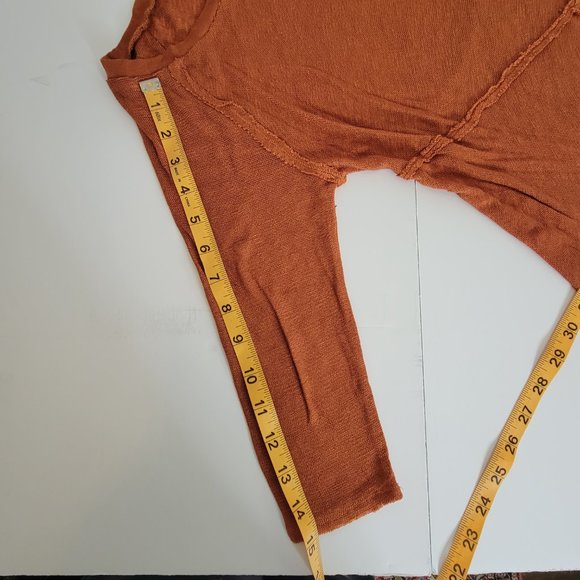 Intimately Free People L/S  Rayon Mesh Knit Tunic Top Size S/P Rust Color - Picture 8 of 10